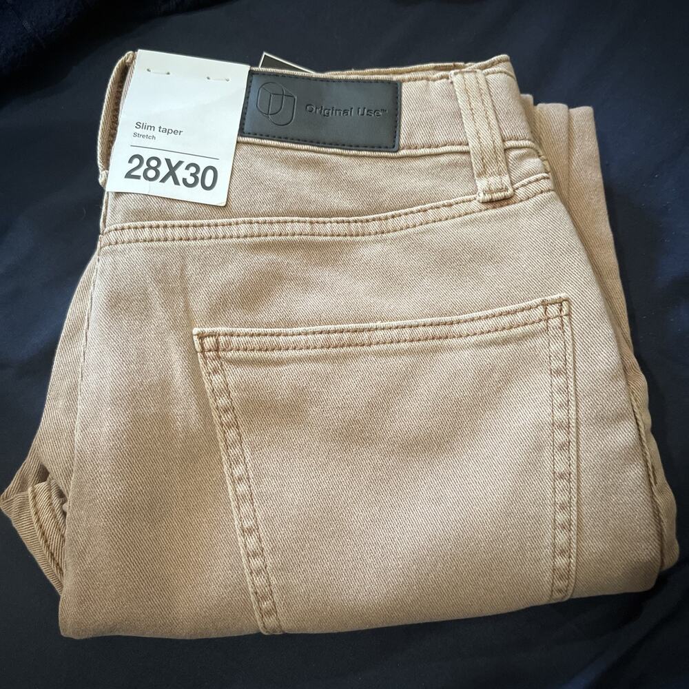 Men's Slim Fit Taper Jeans - Orignal Use Brown 28x30